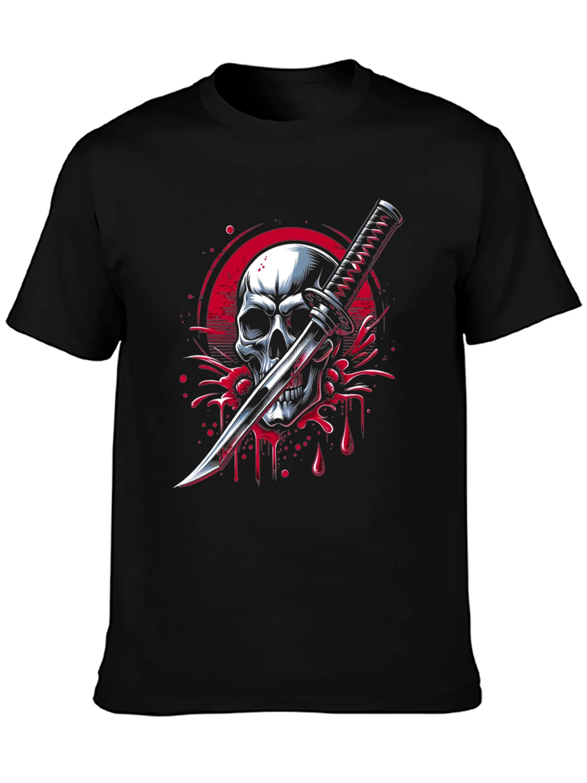 Skull & Katana Graphic Tee - Edgy Streetwear product image 1