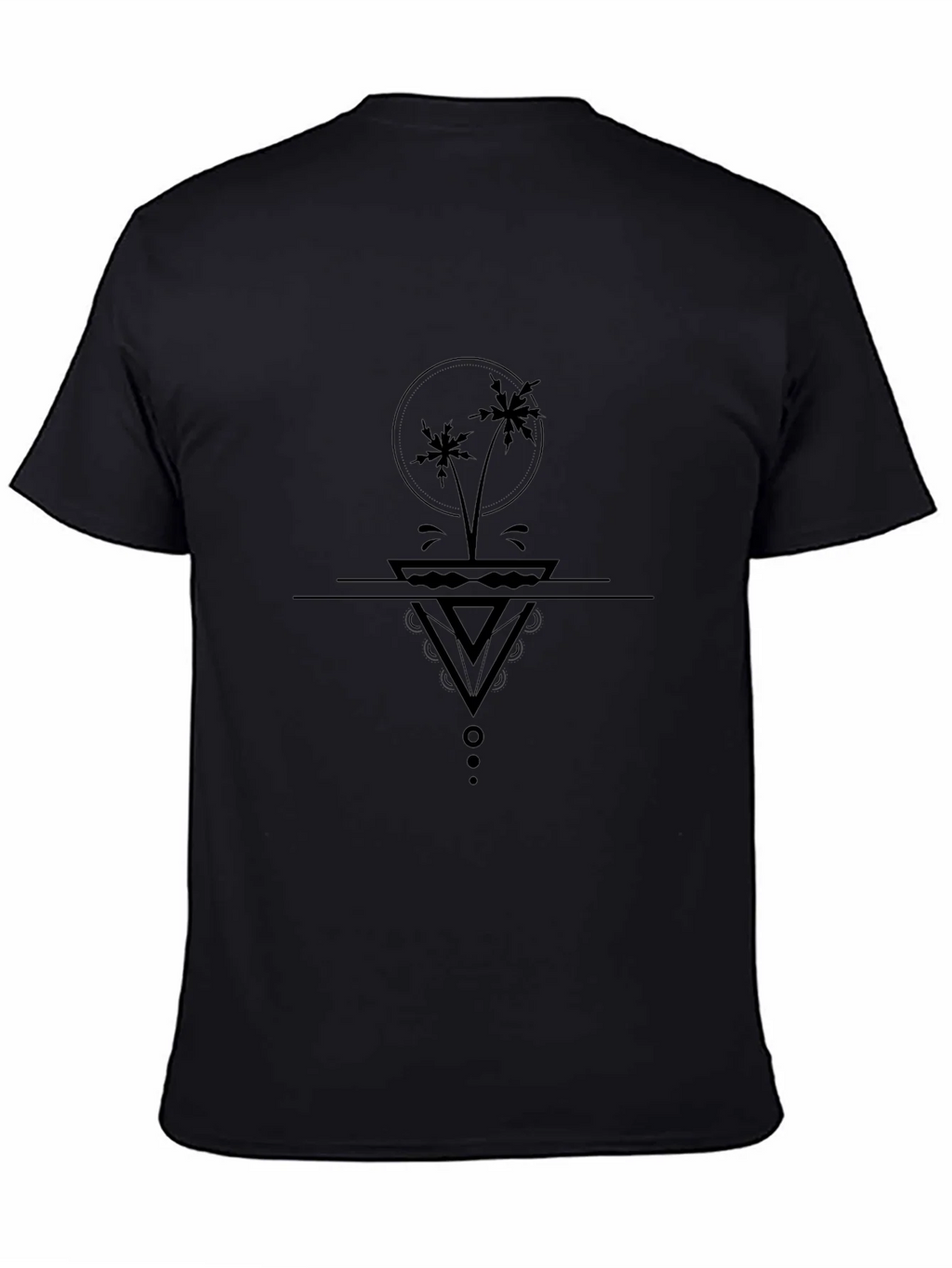 Palm Tree Geometric Graphic Black T-Shirt product image 2