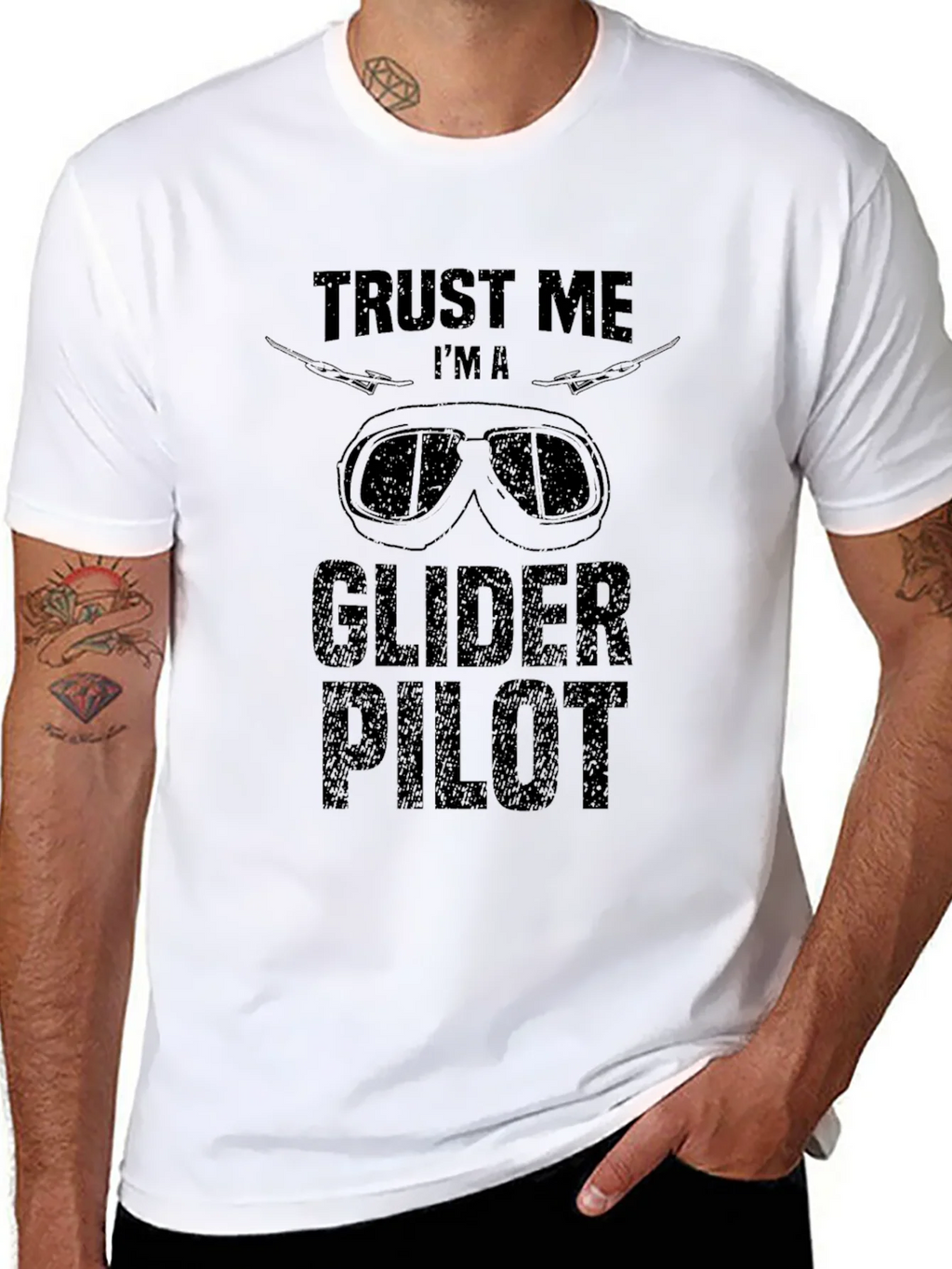 Trust Me Im A Glider Pilot Black Graphic T-Shirt product image 4