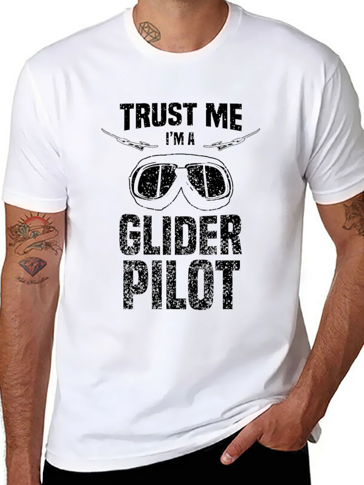 Trust Me Im A Glider Pilot Black Graphic T-Shirt product image 4