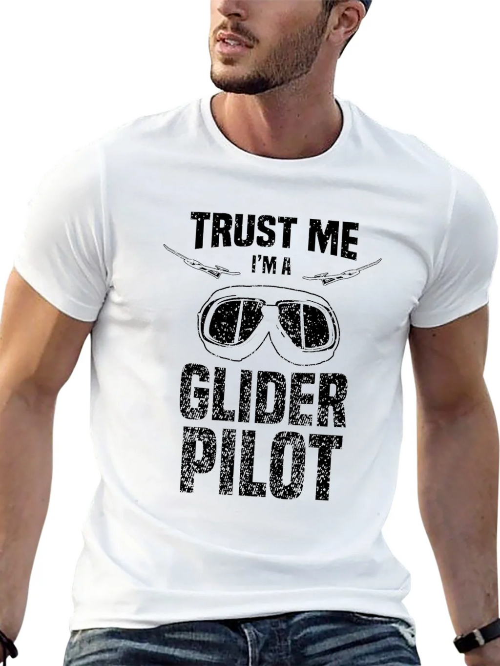 Trust Me Im A Glider Pilot Black Graphic T-Shirt product image 9