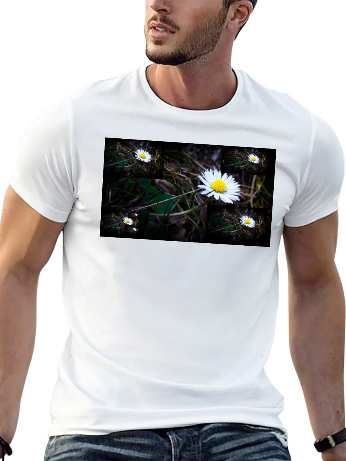 Daisy Field Graphic Tee - Soft Black Cotton product image 5