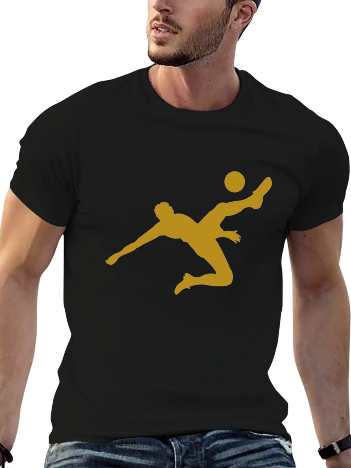 Soccer Kick Graphic T-Shirt - Casual Black Tee product image 5