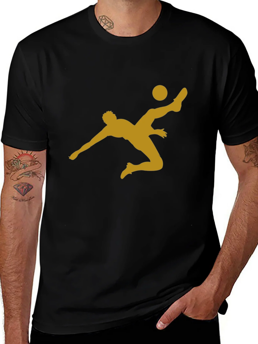 Soccer Kick Graphic T-Shirt - Casual Black Tee product image 1