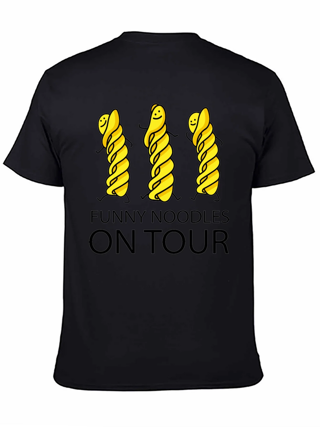 Funny Noodles On Tour Black T-Shirt product image 1