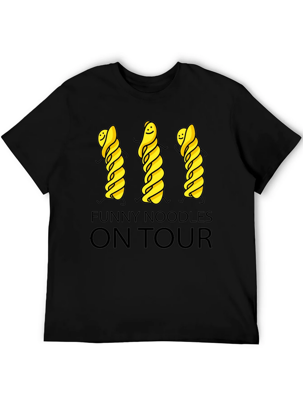 Funny Noodles On Tour Black T-Shirt product image 2