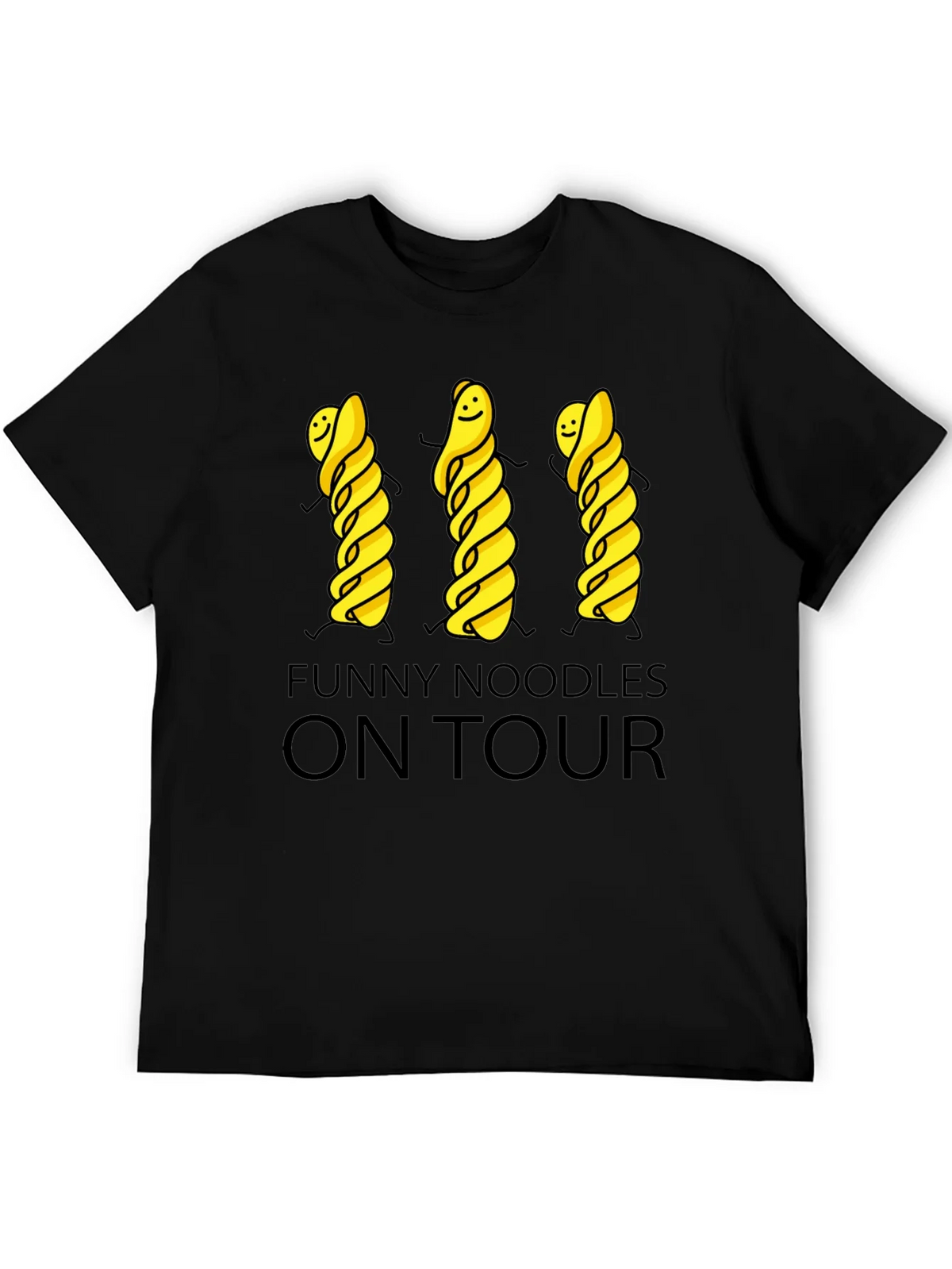 Funny Noodles On Tour Black T-Shirt product image 2