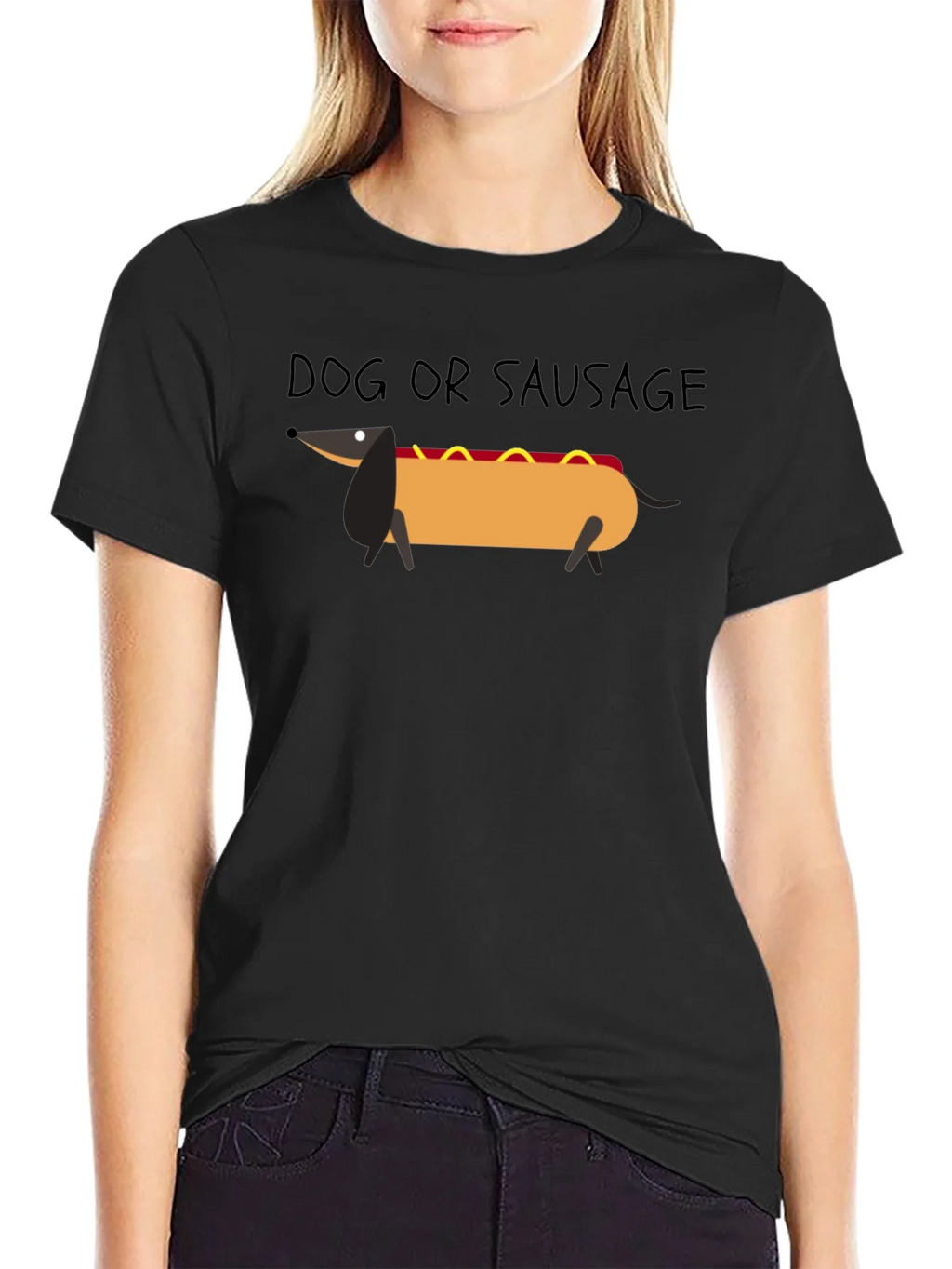 Dog or Sausage Funny Graphic T-Shirt product image 1