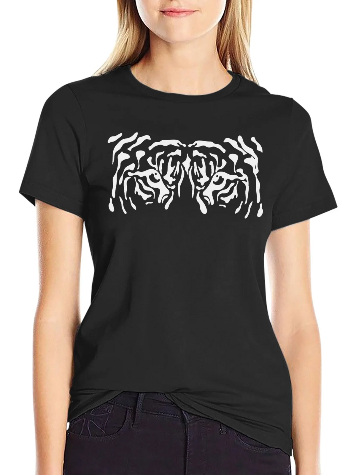 Tiger Stripe Illusion Graphic Tee - Black product image 1