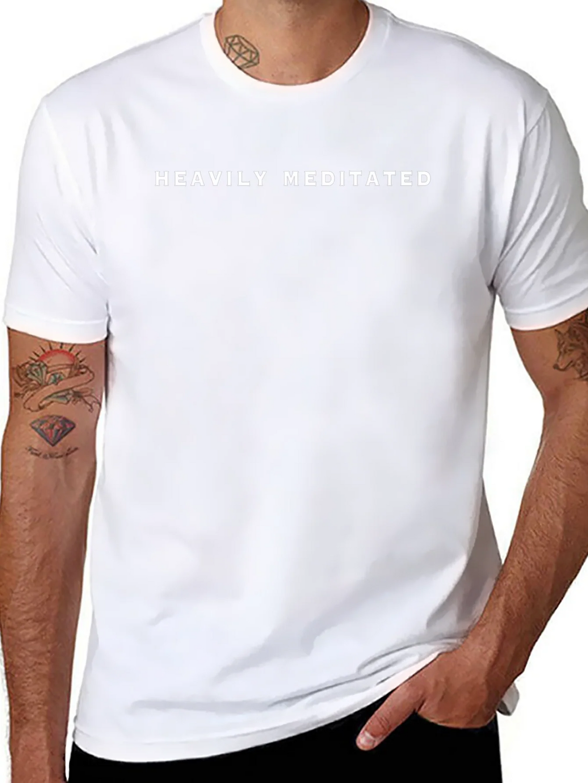 Heavily Meditated Black Graphic T-Shirt product image 3