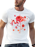 Floral Flamingo Graphic Black T-Shirt product image 1