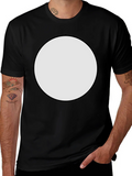 Black Crew Neck T-Shirt with Customizable Round Patch product image 1