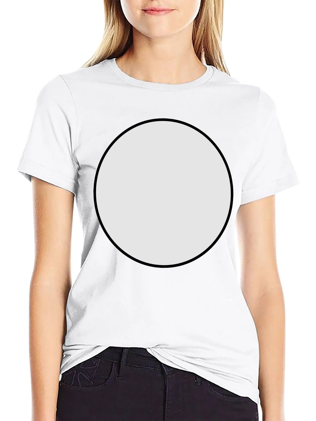 Black Crew Neck T-Shirt with Customizable Round Patch product image 5