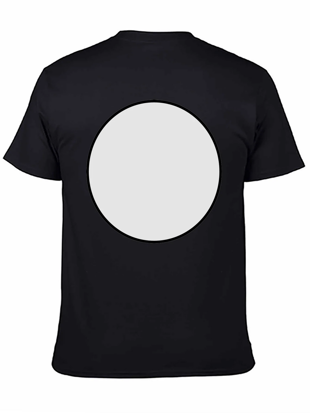 Black Crew Neck T-Shirt with Customizable Round Patch product image 2