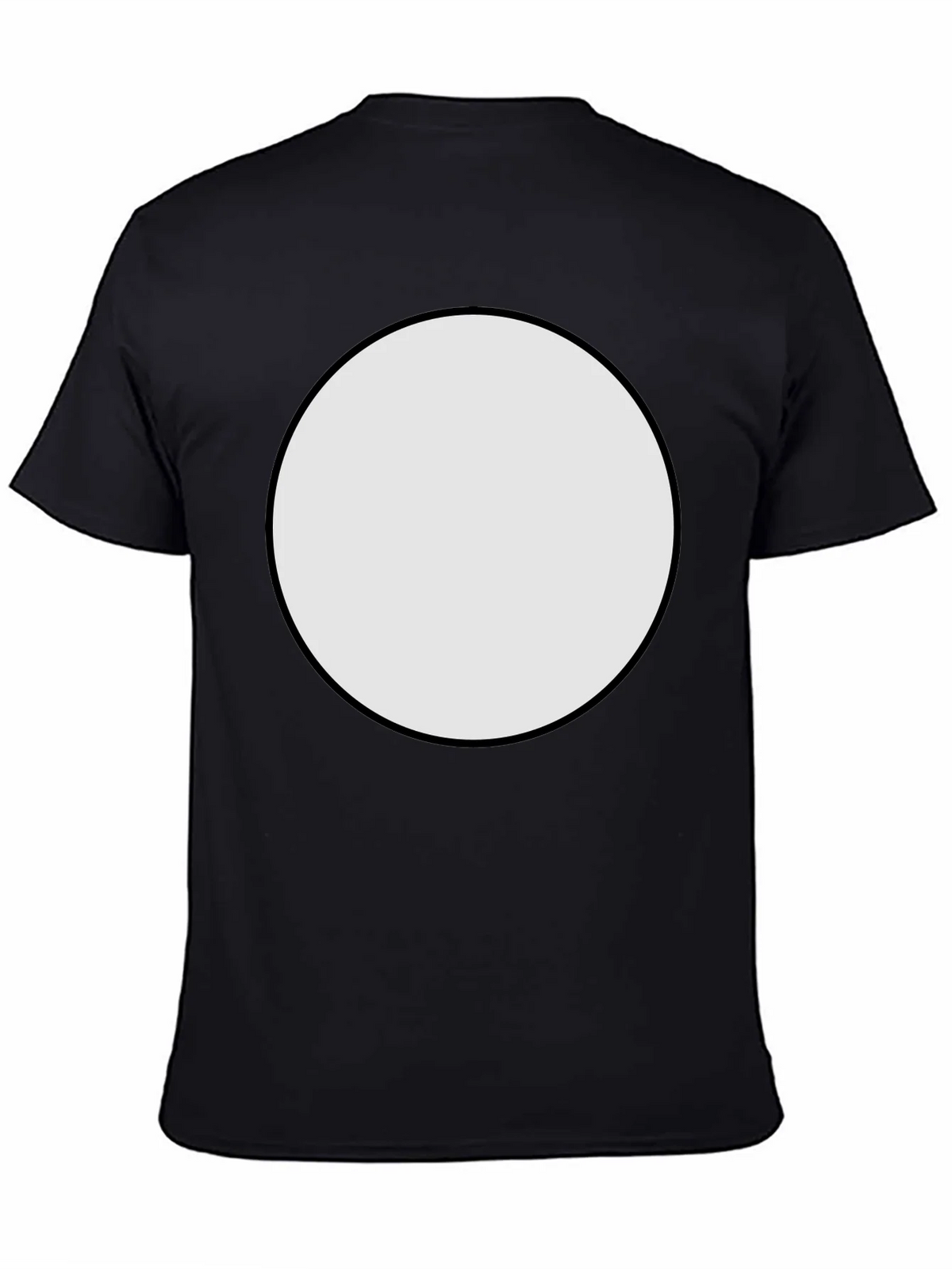 Black Crew Neck T-Shirt with Customizable Round Patch product image 2