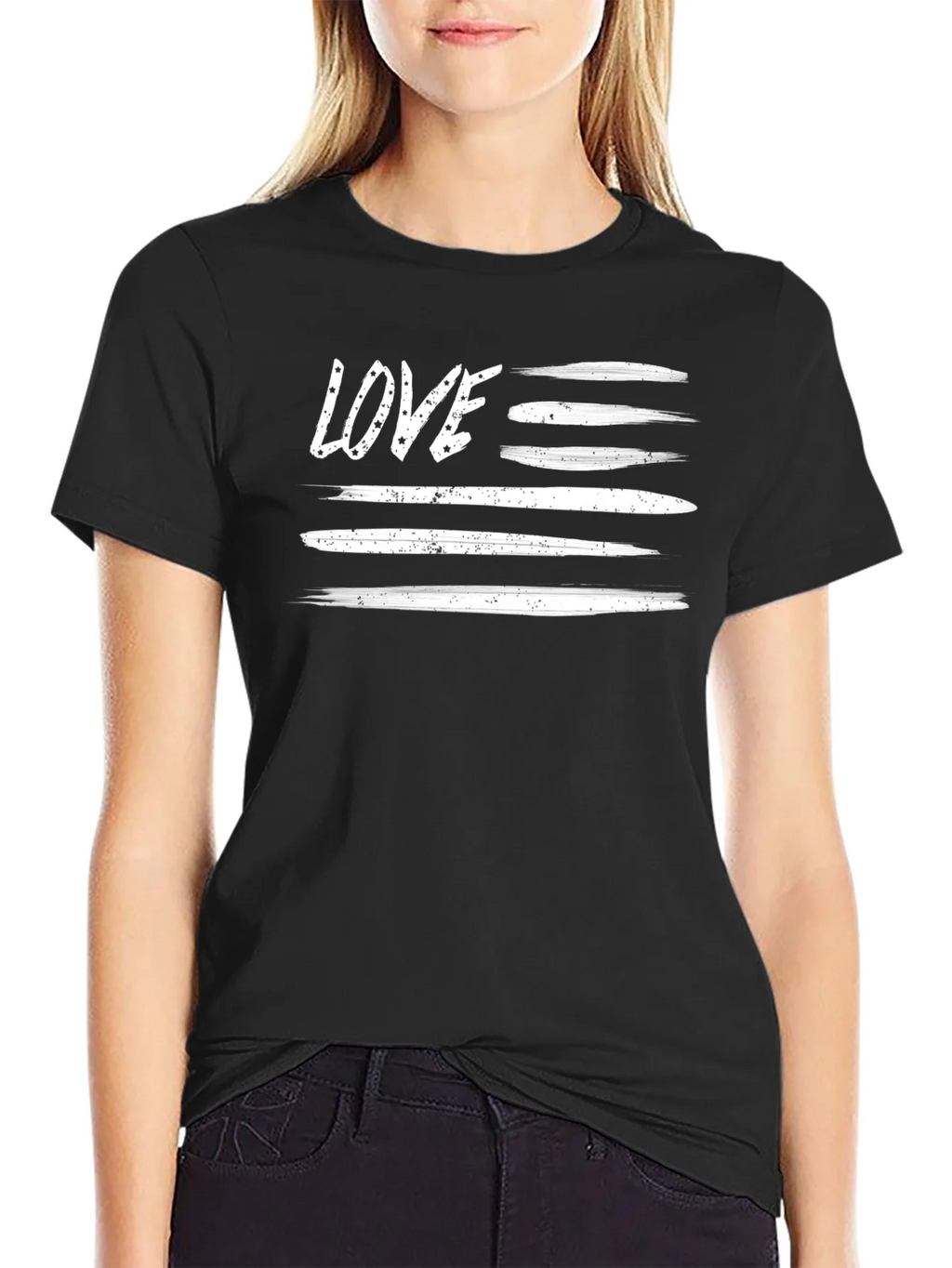 LOVE Stripes Graphic Tee - Patriotic Style! product image 2