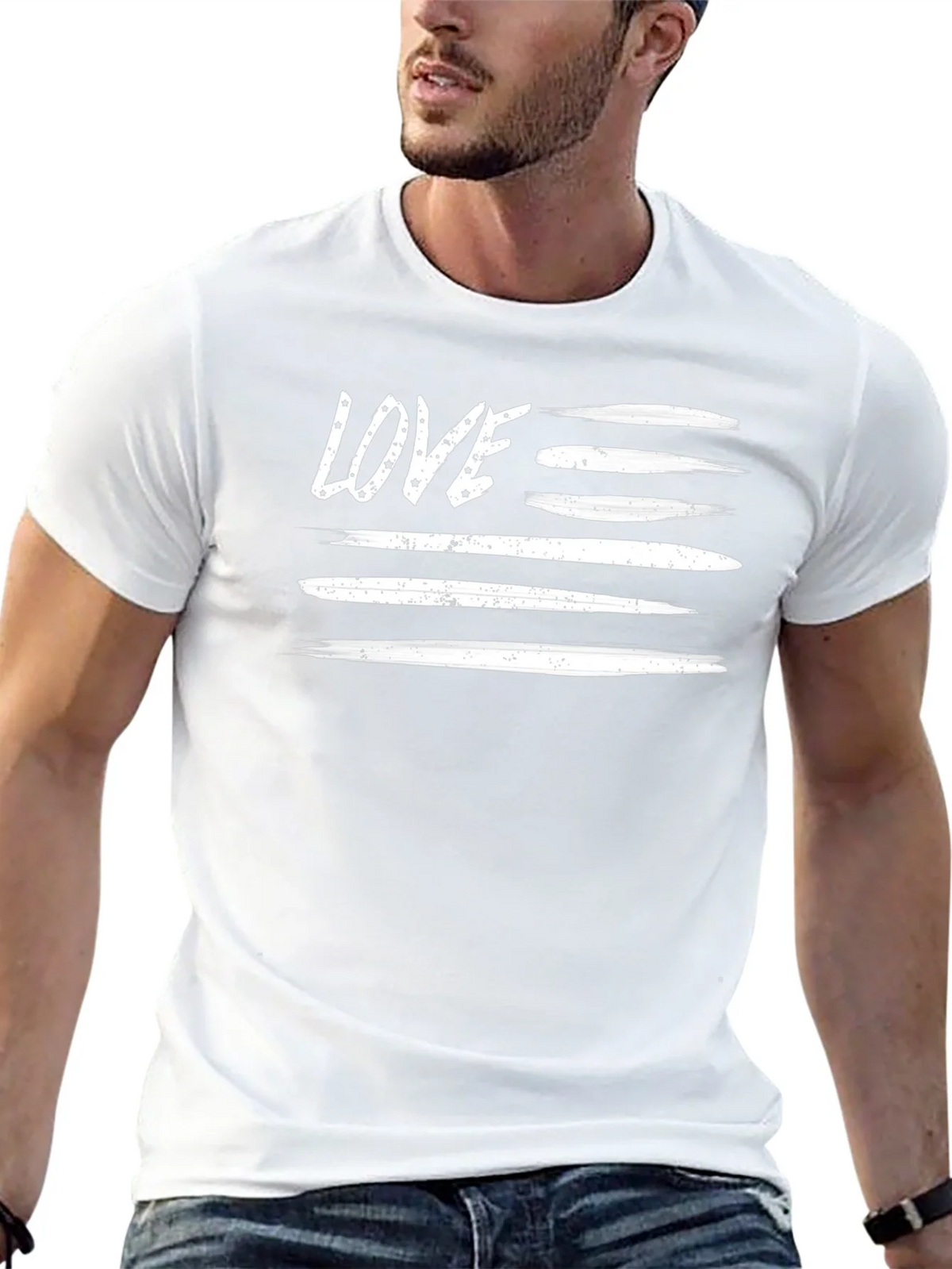 LOVE Stripes Graphic Tee - Patriotic Style! product image 5