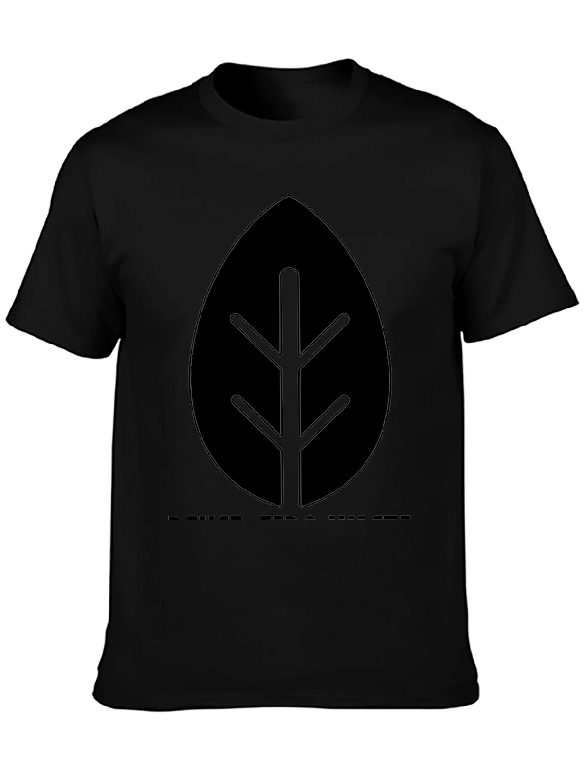 Minimalist Leaf Graphic Black T-Shirt product image 1