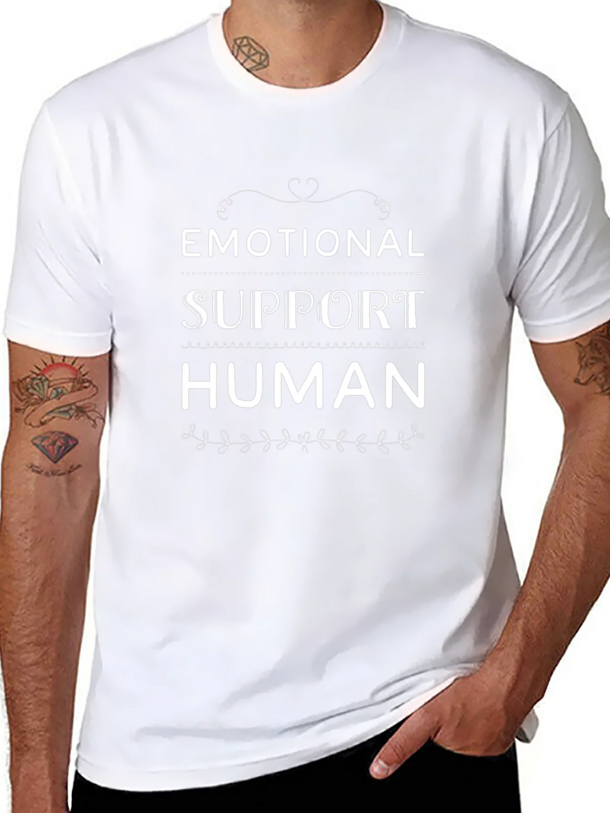 Emotional Support Human Black T-Shirt product image 2