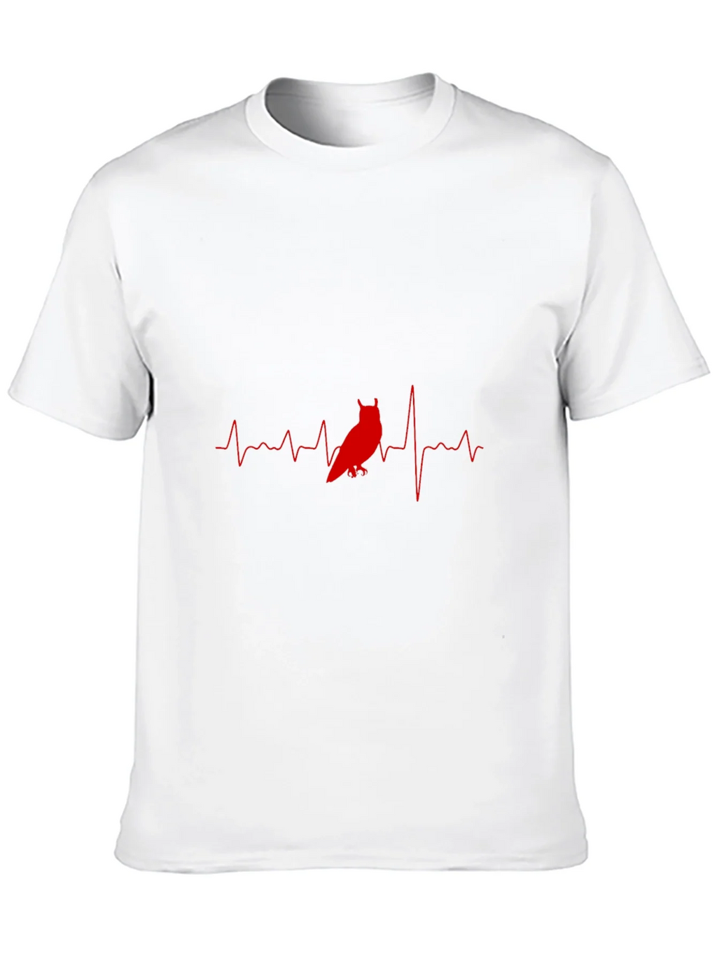 Owl Heartbeat Graphic T-Shirt - Black Cotton Tee product image 7