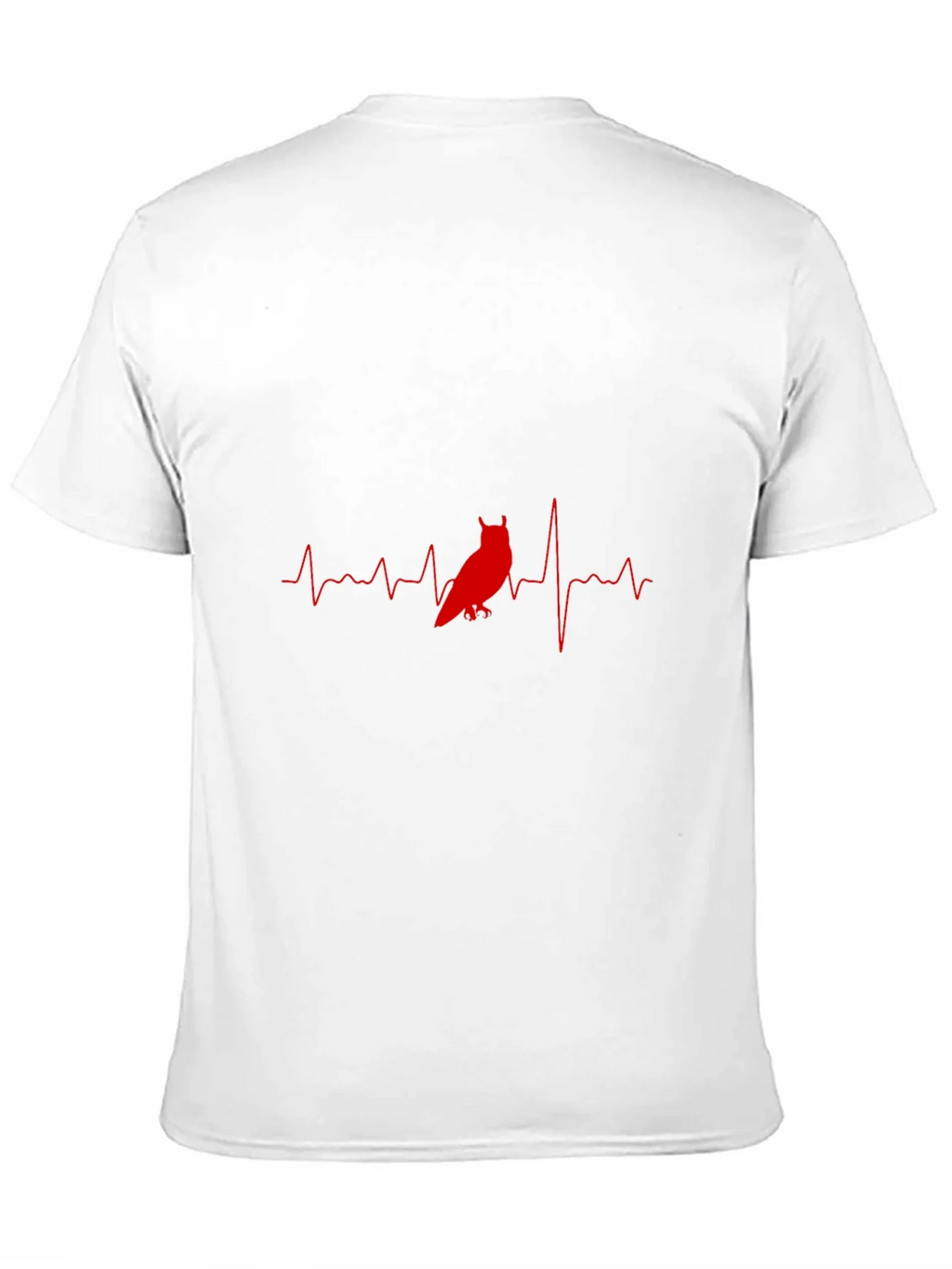 Owl Heartbeat Graphic T-Shirt - Black Cotton Tee product image 8