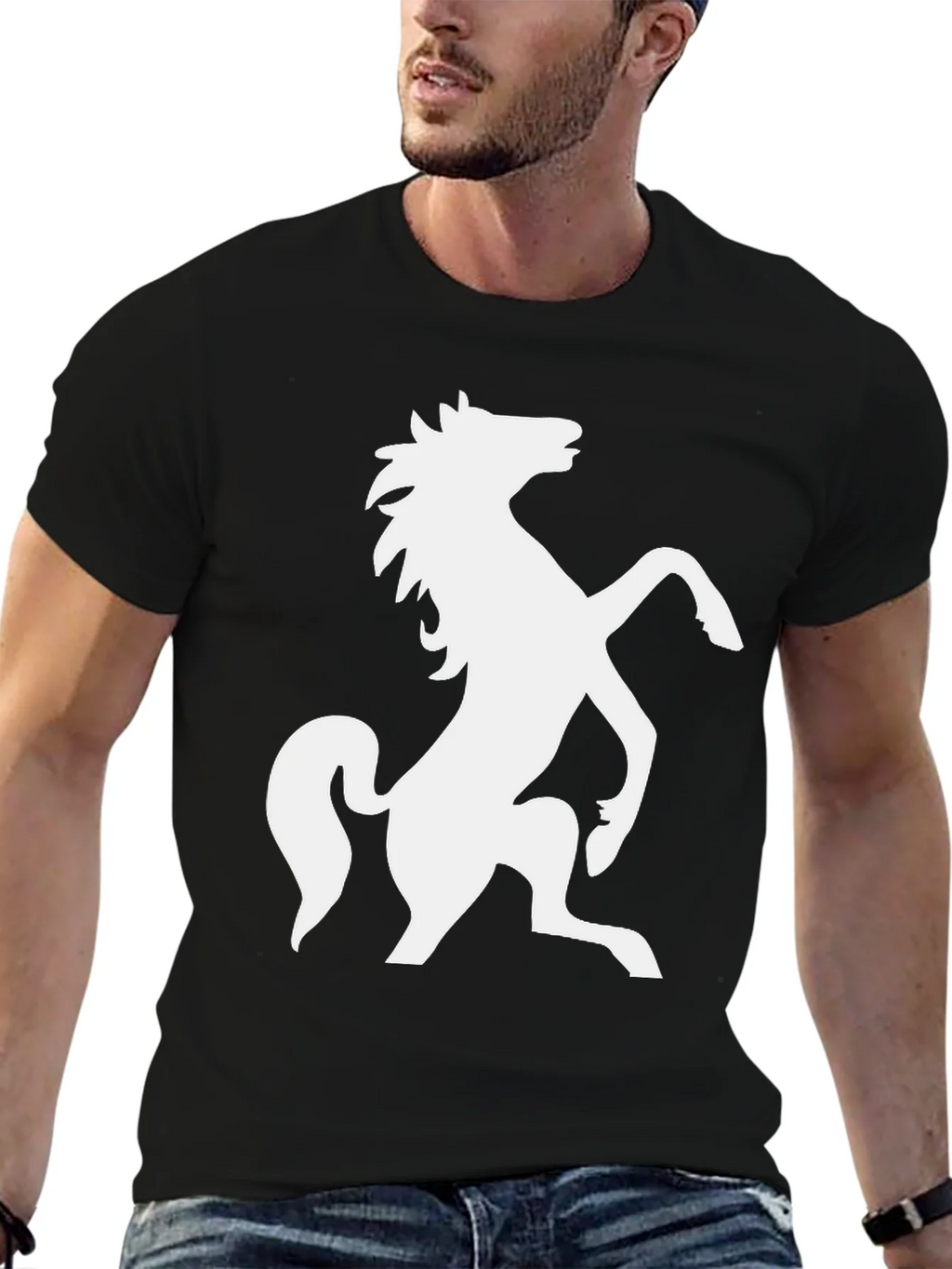 Black Horse Silhouette Tee - Bold Equestrian Style product image 2