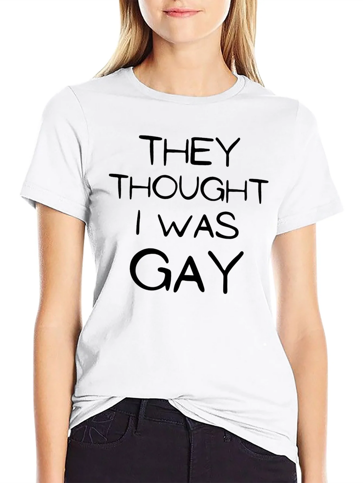 Funny Mens Black T-Shirt - They Thought I Was Gay product image 4