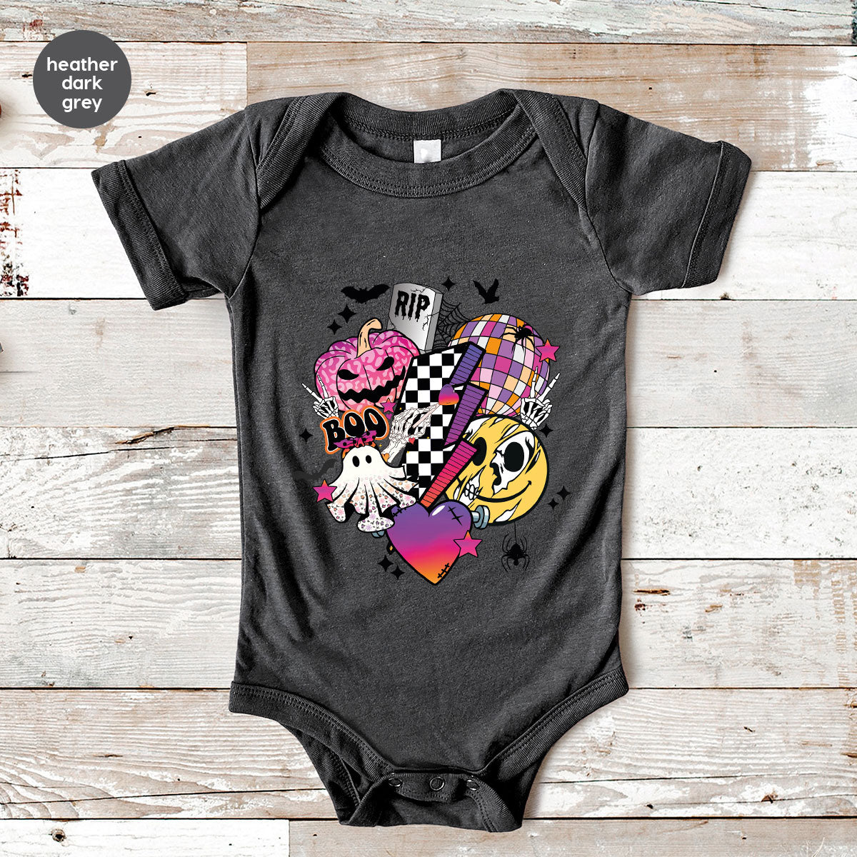 Retro Halloween Shirt, Spooky Pumpkin Cool Checkered Outfit product image 10