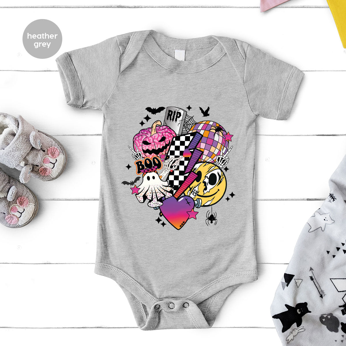 Retro Halloween Shirt, Spooky Pumpkin Cool Checkered Outfit product image 11