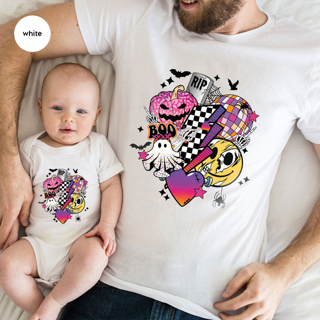 Retro Halloween Shirt, Spooky Pumpkin Cool Checkered Outfit product image 22