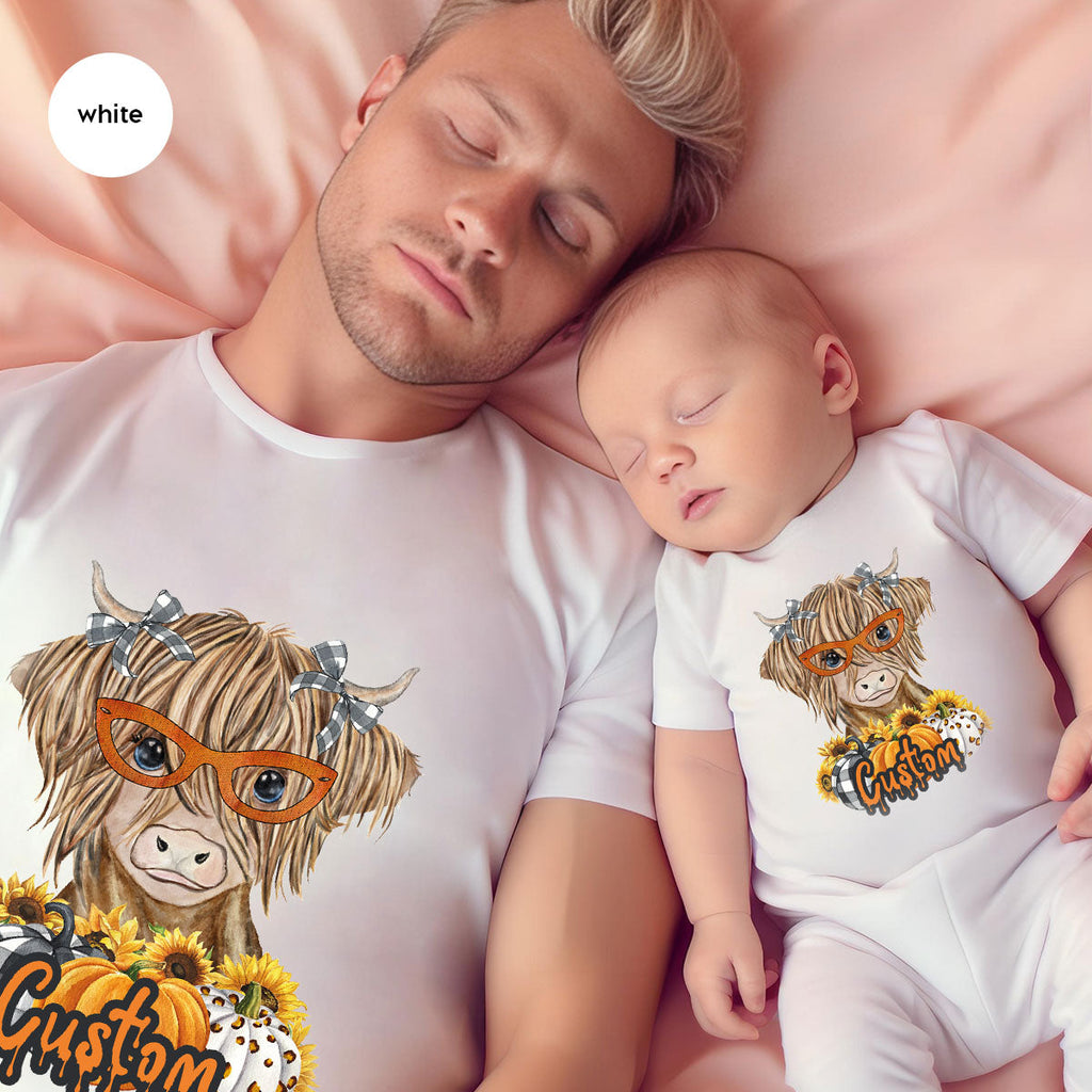 Custom Cow Shirt, Fall Graphic Tees, Personalized Farmer product image 23