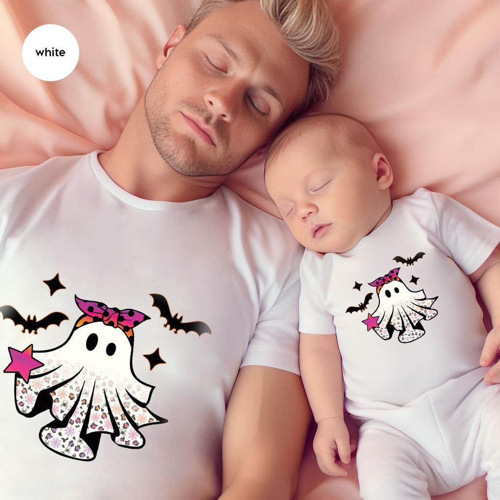 Spooky Season Outfit, Ghost Graphic Tee, Girls Boo Vneck product image 23