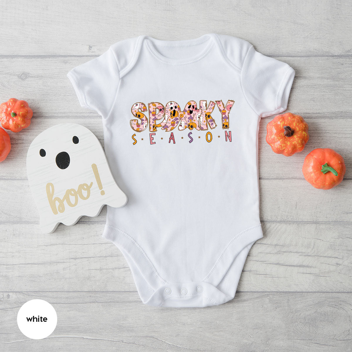 Ghost Graphic Tees, Cute Kid Halloween Shirt, Spooky product image 28