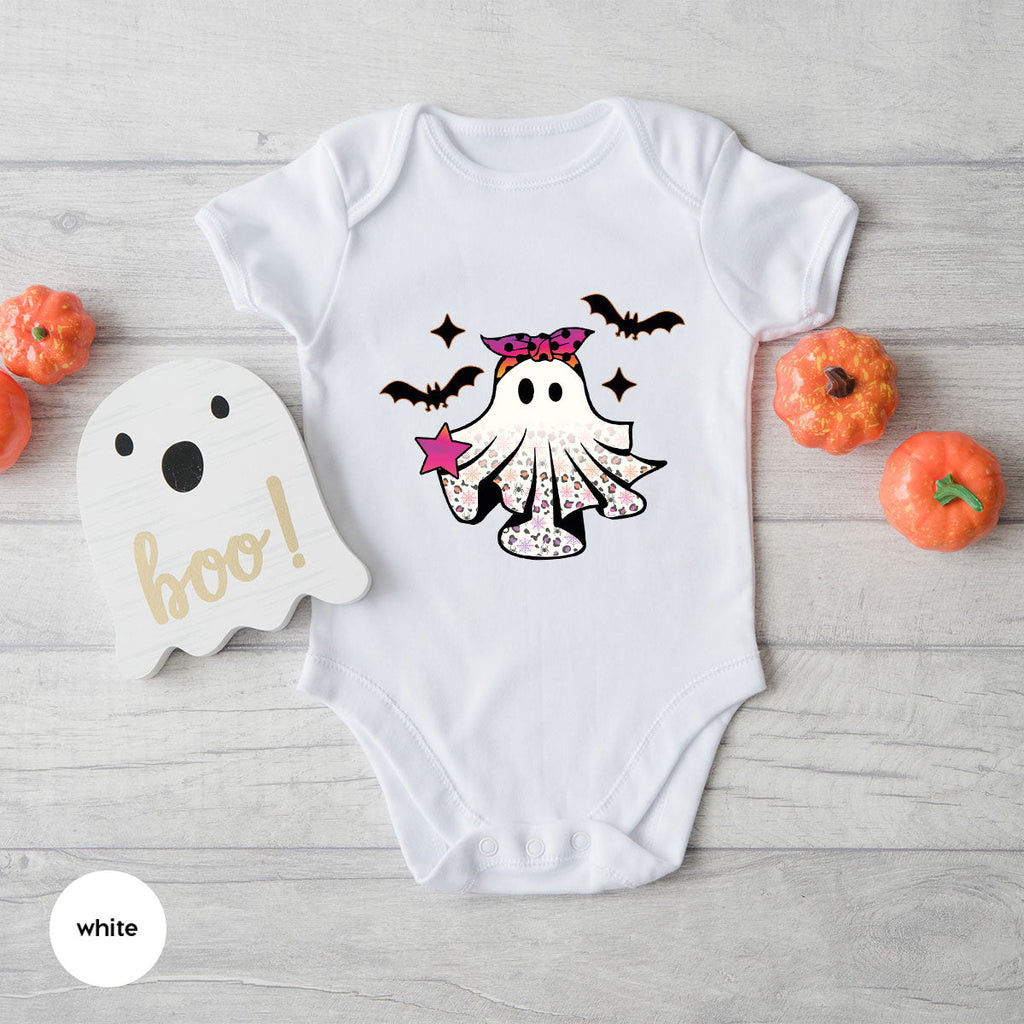 Spooky Season Outfit, Ghost Graphic Tee, Girls Boo Vneck product image 19