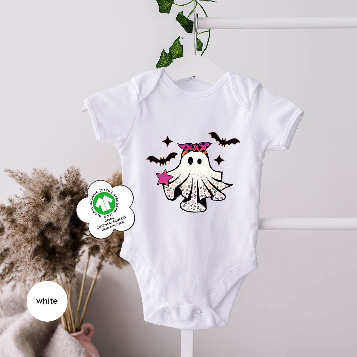 Spooky Season Outfit, Ghost Graphic Tee, Girls Boo Vneck product image 20