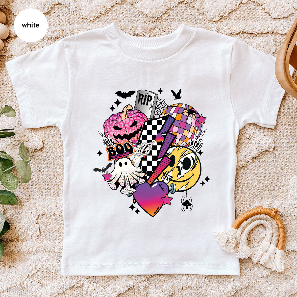 Retro Halloween Shirt, Spooky Pumpkin Cool Checkered Outfit product image 28