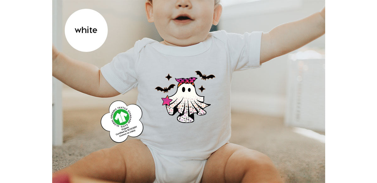 Spooky Season Outfit, Ghost Graphic Tee, Girls Boo Vneck product image 27
