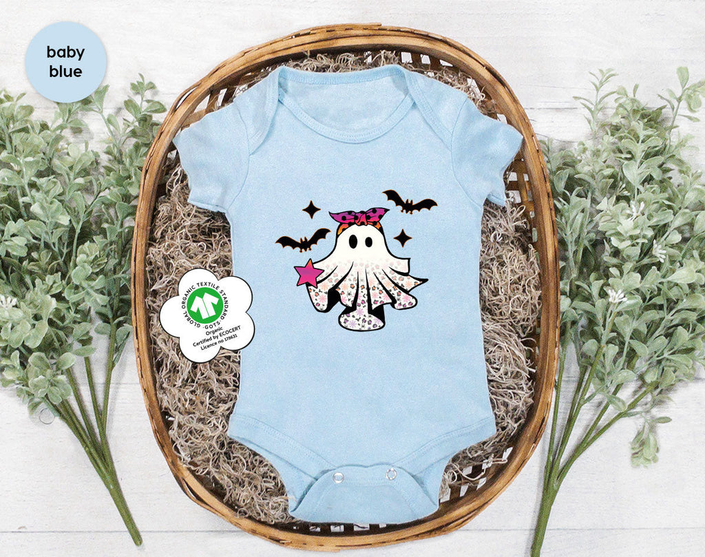 Spooky Season Outfit, Ghost Graphic Tee, Girls Boo Vneck product image 2