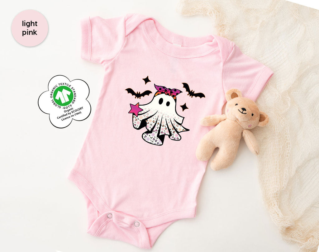 Spooky Season Outfit, Ghost Graphic Tee, Girls Boo Vneck product image 12