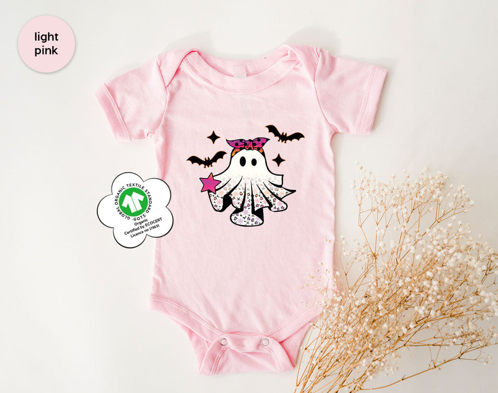 Spooky Season Outfit, Ghost Graphic Tee, Girls Boo Vneck product image 15