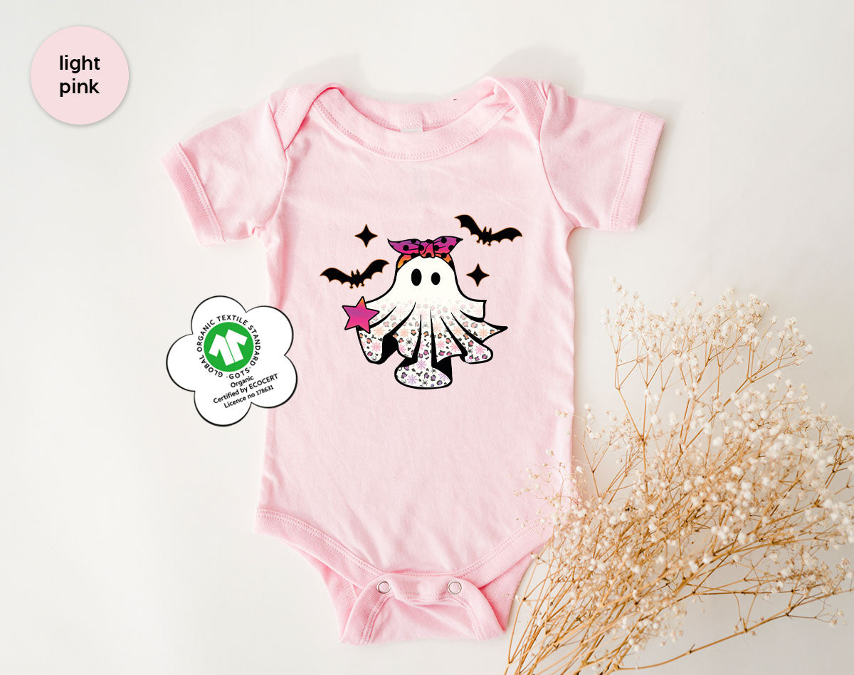 Spooky Season Outfit, Ghost Graphic Tee, Girls Boo Vneck product image 15
