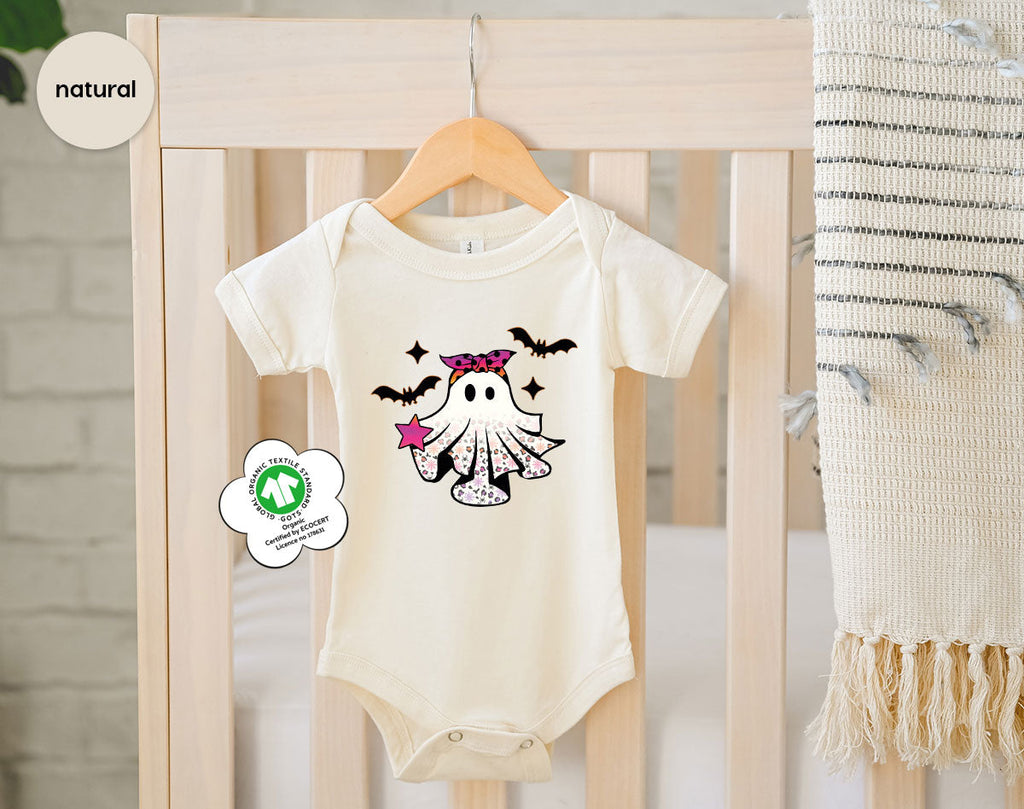 Spooky Season Outfit, Ghost Graphic Tee, Girls Boo Vneck product image 16