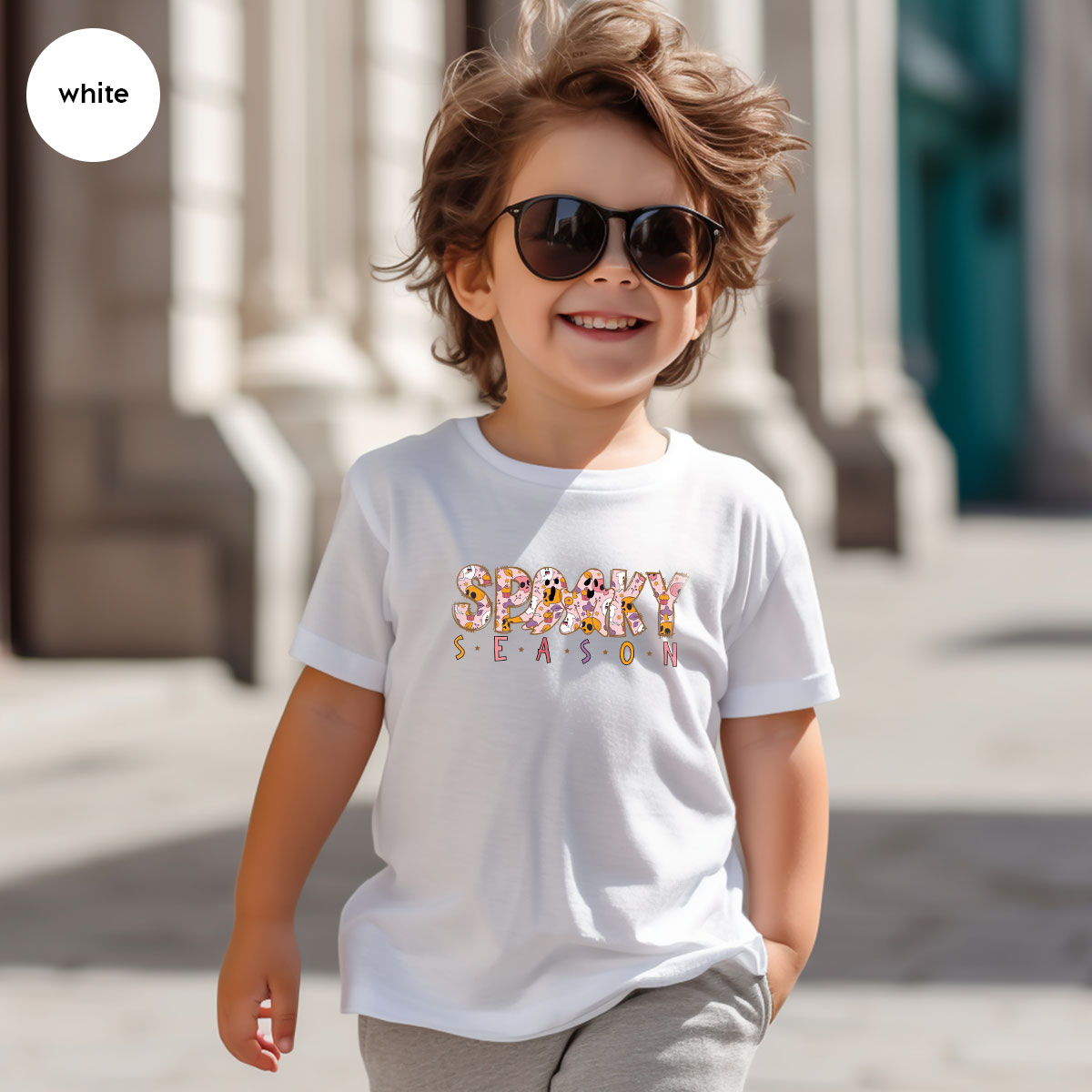 Ghost Graphic Tees, Cute Kid Halloween Shirt, Spooky product image 39