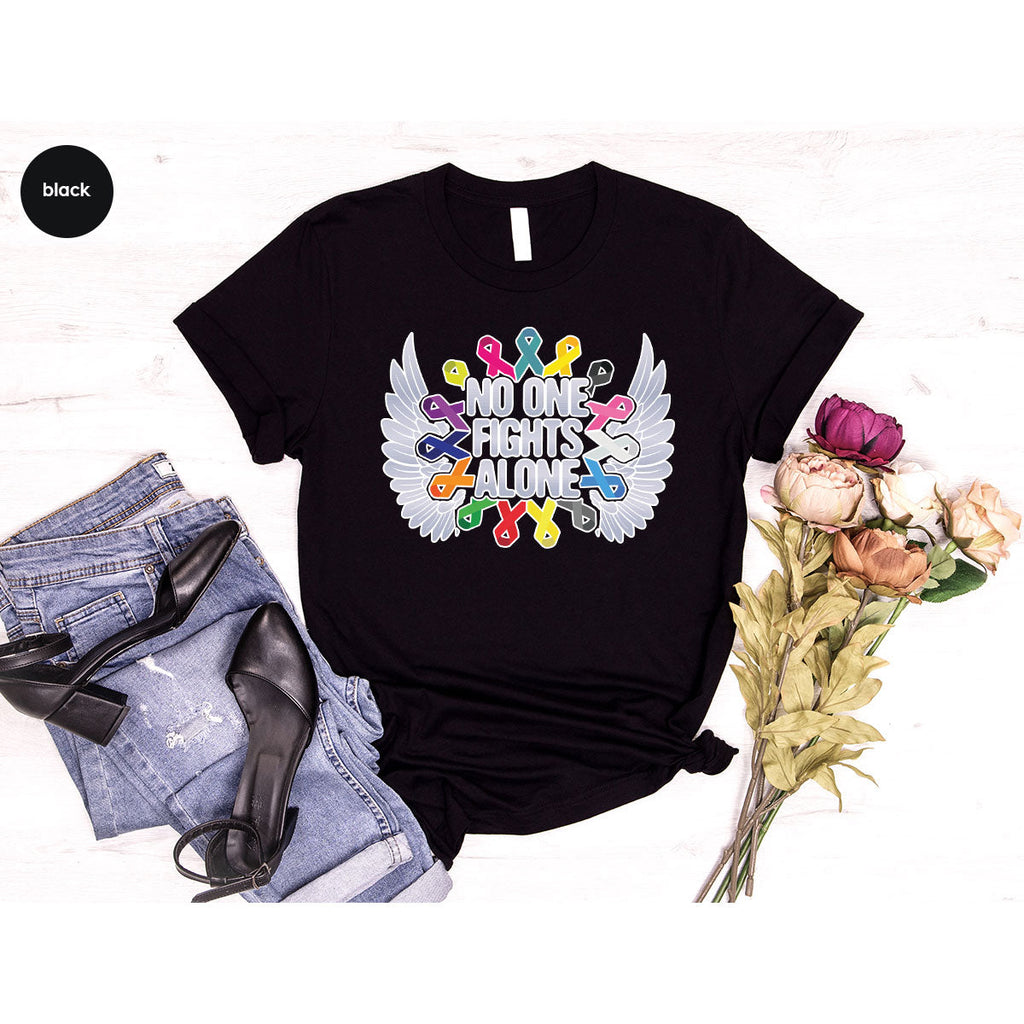 No One Fights Alone Shirt, Cancer Fighter T-Shirt, Warrior product image 100