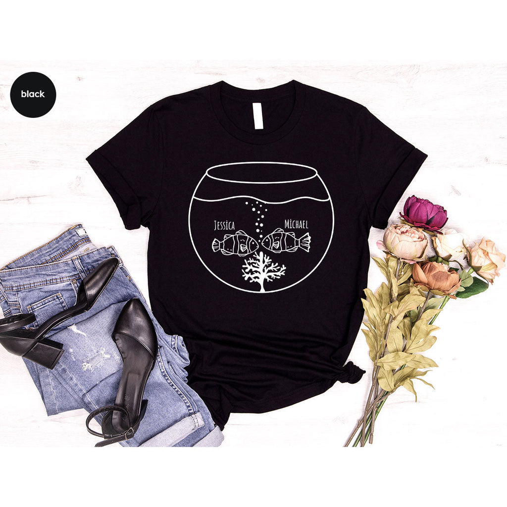 Fish Couple Shirt, Custom Name on T-Shirt, Gift for Couples product image 1