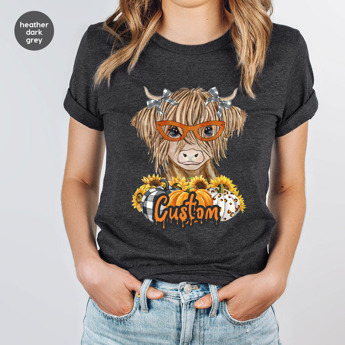 Custom Cow Shirt, Fall Graphic Tees, Personalized Farmer product image 34