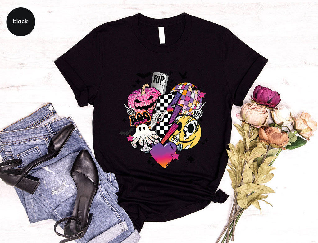 Retro Halloween Shirt, Spooky Pumpkin Cool Checkered Outfit product image 31