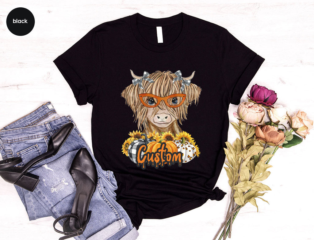 Custom Cow Shirt, Fall Graphic Tees, Personalized Farmer product image 31