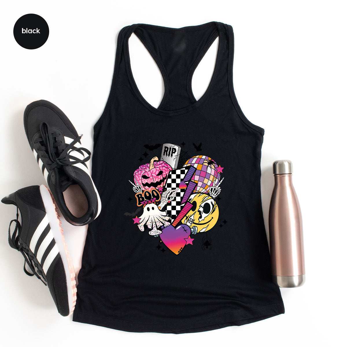 Retro Halloween Shirt, Spooky Pumpkin Cool Checkered Outfit product image 32