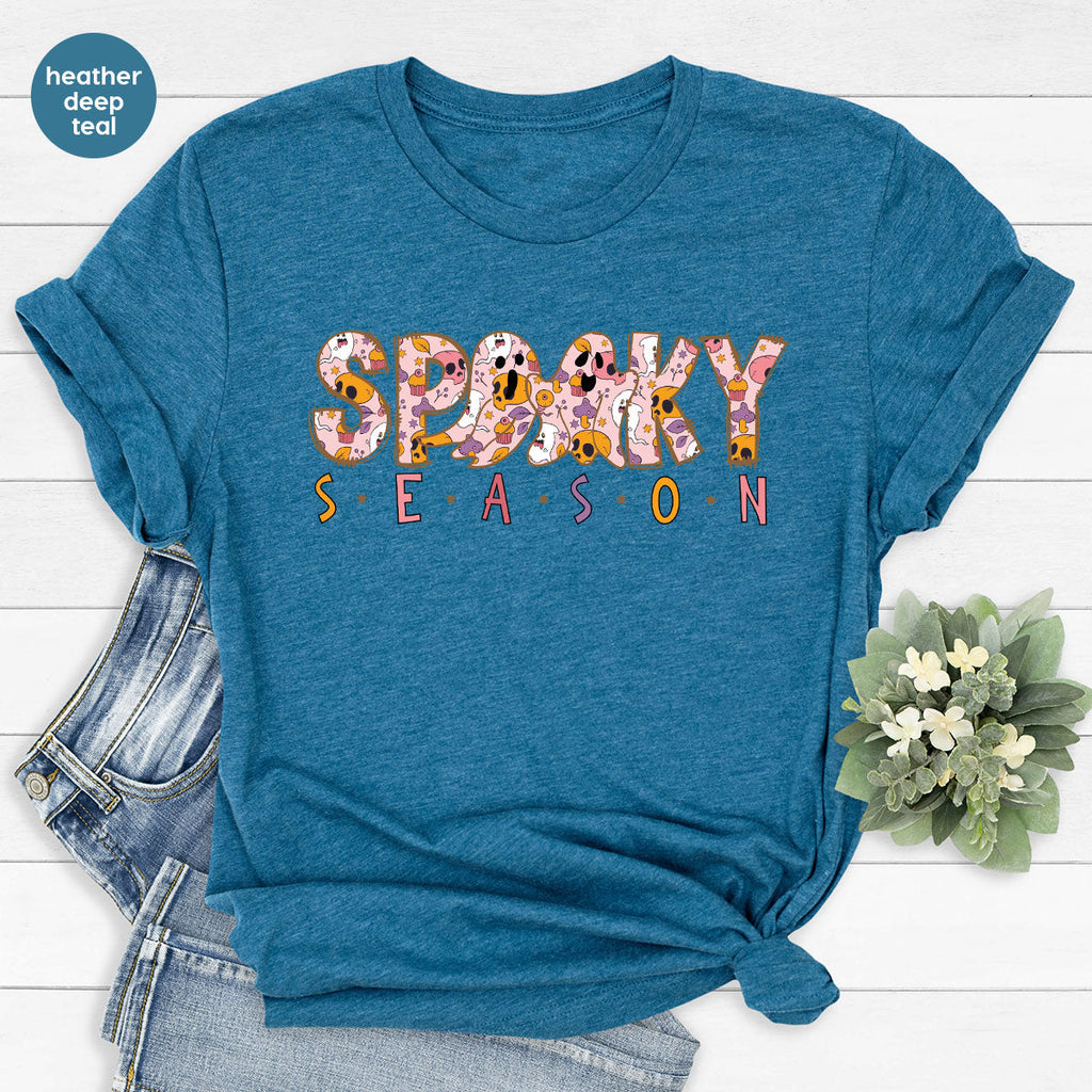 Ghost Graphic Tees, Cute Kid Halloween Shirt, Spooky product image 46